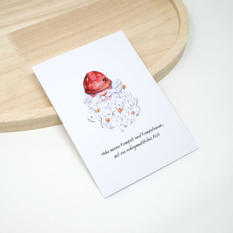 Weihnachtskarte Aguarell Weihnachtsmann Ruhrpott