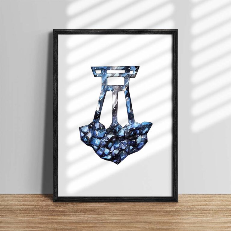 Förderturm blau, Ruhrpott Kunst Poster und Zeichnungen, Kunst Bilder und Poster