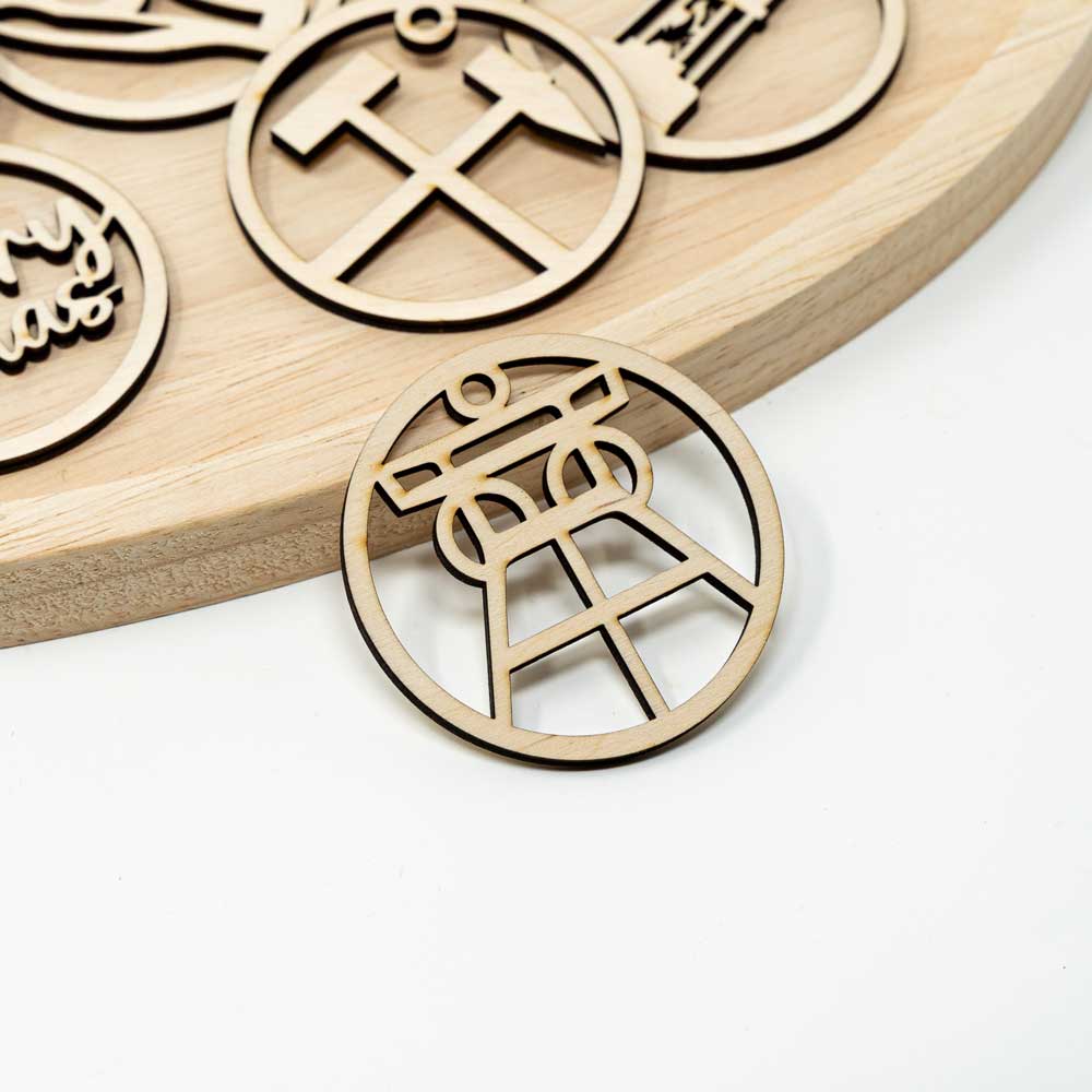 Ruhrpott Holzanhänger – Förderturm Geschenke unter 10 Euro, Holz Anhänger, Holzgeschenke, Wohndeko