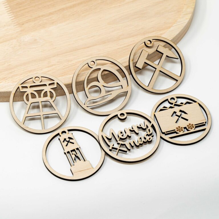 6 Ruhrpott Holzanhänger – Weihnachtsset Holz Anhänger, Holzgeschenke